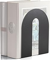 Officemate Heavy Duty Steel Bookends, 10-Inch Tall Weighted Black Pair - Non-Slip Base for Books, Binders & Directories (93182)