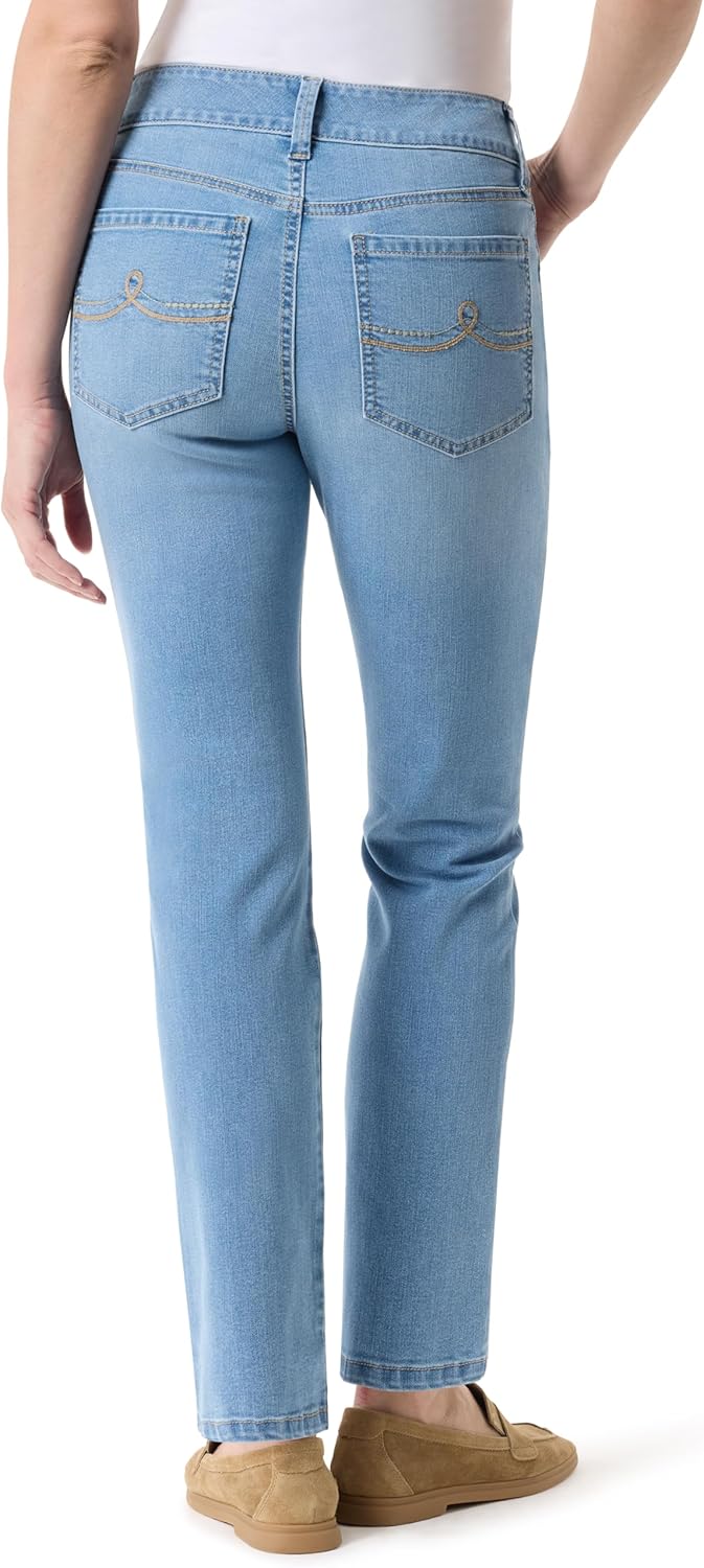 Gloria Vanderbilt Womens Tummy Sculpt Front Zip Straight Leg Jean Standard - Image 2