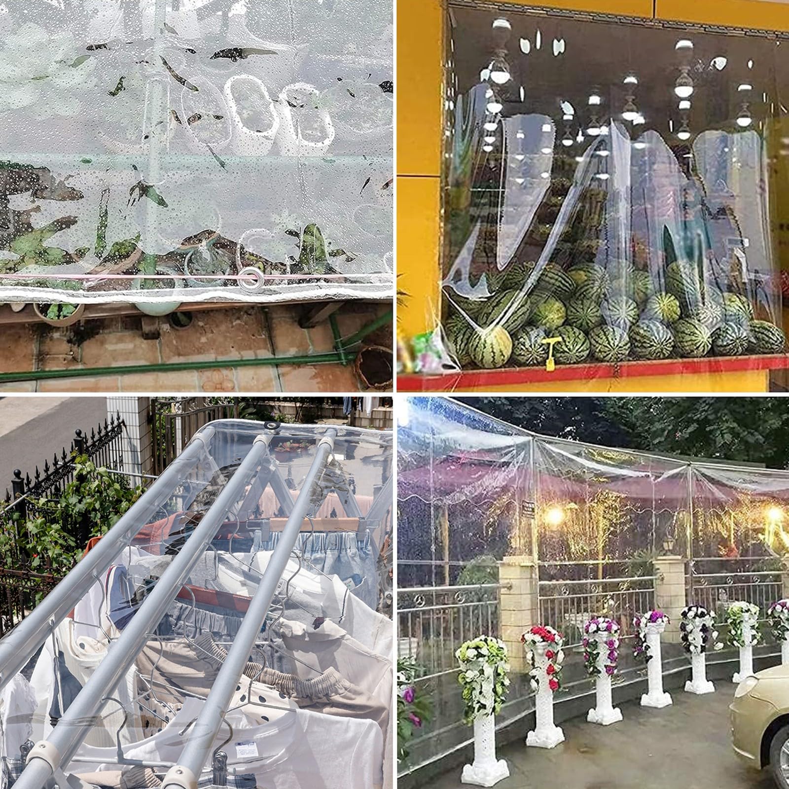 SPWA-Bâche Transparente Avec ?illets - 0,35 Mm - Imperméable