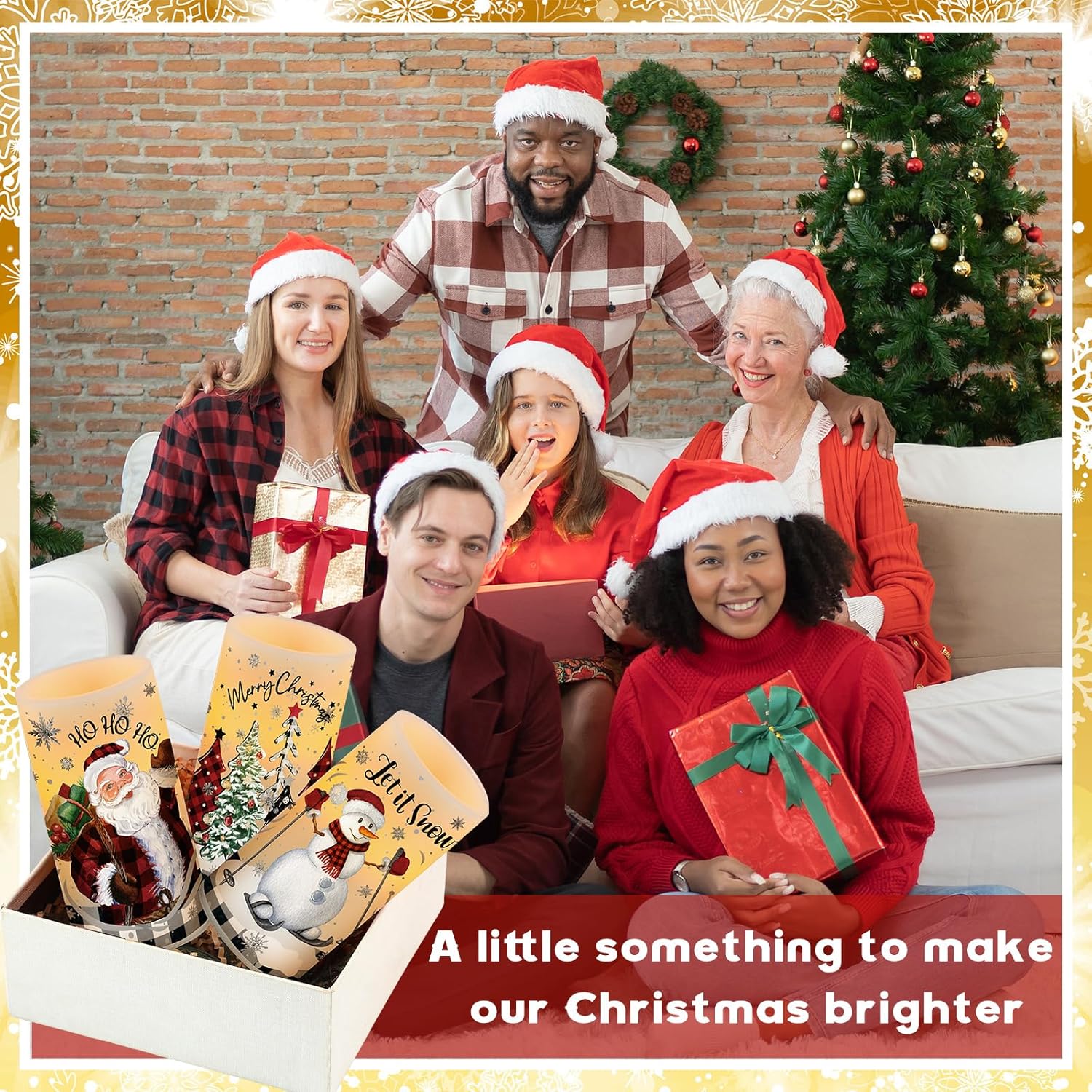 Retisee 3 Pcs Christmas Flameless Candles with Remote Timer Real Wax LED Flickering Pillar Candle White Cold Light Battery Operated for Home Window Xmas Gift Winter Holiday Decor(Buffalo Plaid)