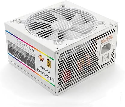 ESGAMING 850W 80 Plus ゴールド ATX ゲーミング電源 フルモジュラー ATX 3.1 & PCIe 5.1 対応 ハイエンドGPU用12V-2x6ケーブル付き - ホワイト