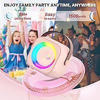 Vista 7 de Mini máquina de karaoke para niños y adultos, altavoz Bluetooth portátil con micrófono inalámbrico, para niñas de 4, 5, 6, 7, 8, 9, 10, 12 años