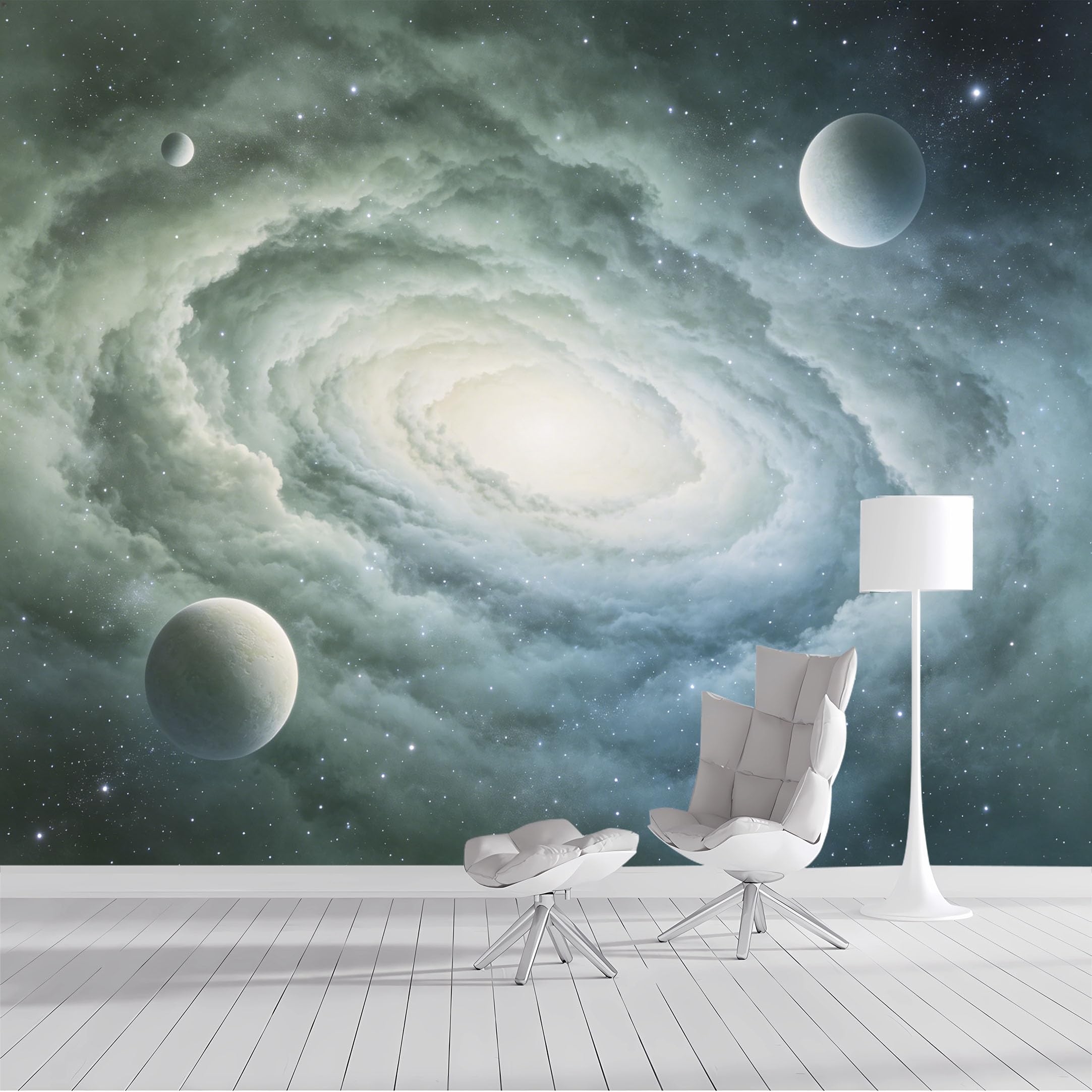 Custom Size Wall Mural Cosmic Galaxy Nebula Planets Fantasy Space Watercolor SelfAdhesive Wall Fabric Removable Peel and Stick Wallpaper Wall Decor for Living Room Bedroom Bathroom