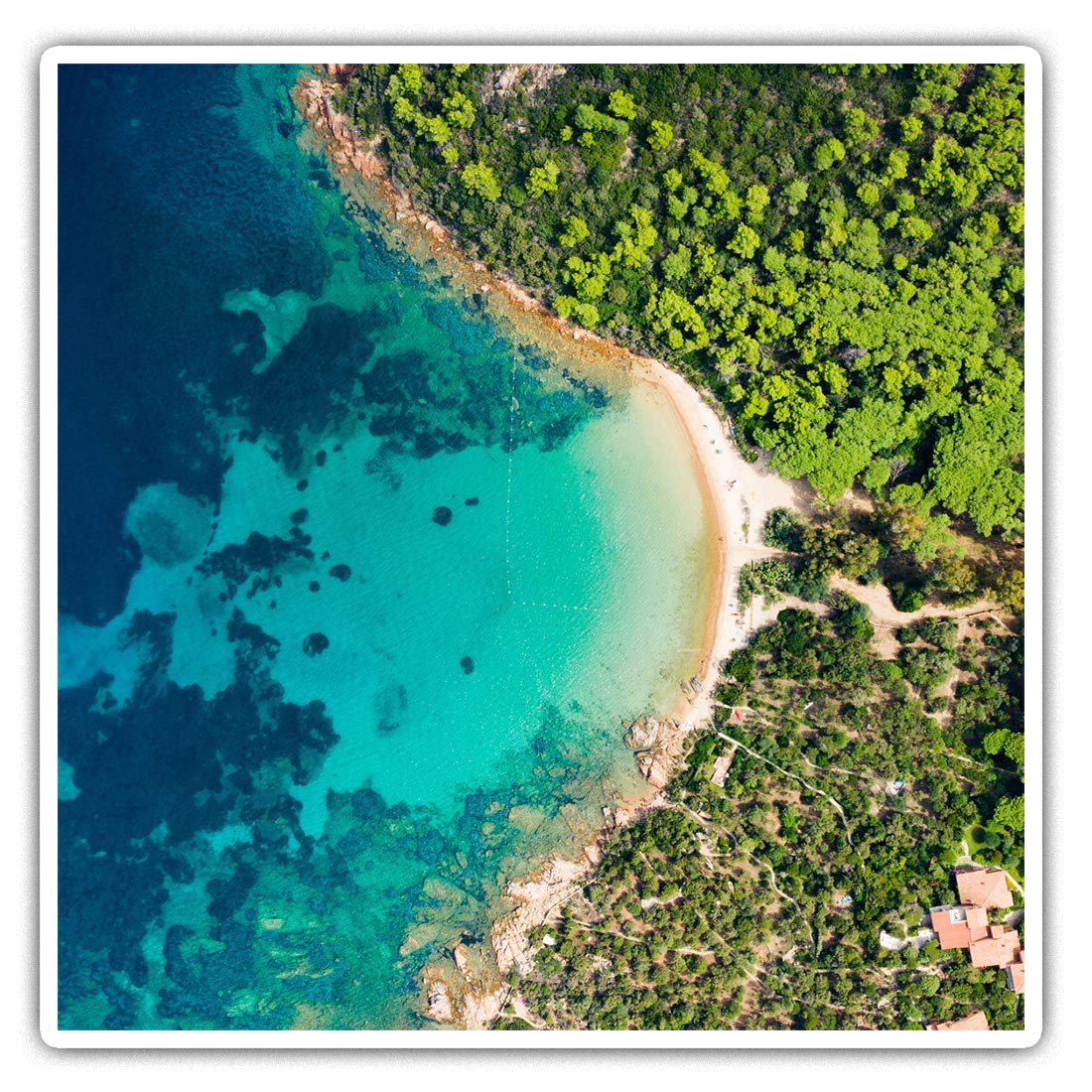 Square Stickers (Set of 2) 7.5cm - Sardinia Italy Travel Beach Holiday Laptop Tablet Luggage Scrapbook #24147