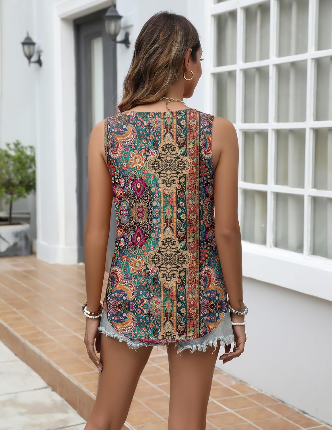 Zeagoo Tank Top for Women Summer Loose Fit Casual Flowy Sleeveless Tops Trendy Scoop Neck Basic Shirts Tee 2026 - Image 3