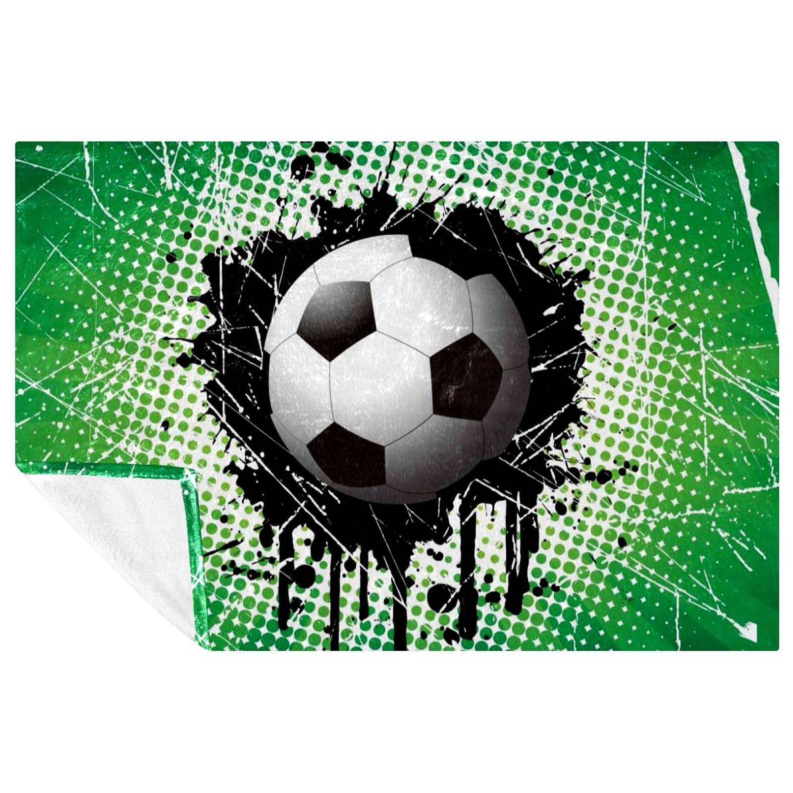 Couverture motif football pour rester au chaud sur le canapé ou en camping