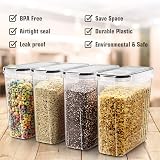 Wildone Set di 6 contenitori ermetici con capacità di 4 litri e coperchio a prova di perdite nero per cereali e alimenti secchi (zucchero, farina, ecc.) - 2