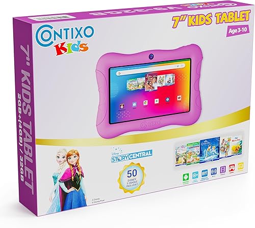 Miniatura 9 de Contixo Tableta para niños de 7 pulgadas, tableta Android V9A de 32 GB para edades de 3 a 7 años, controles parentales, 50 libros de cuentos de