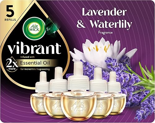 Miniatura 10 de Air Wick Vibrante repuesto de aceite perfumado enchufable, 5 unidades, nectarina y flor del paraíso, ambientador, aceites esenciales