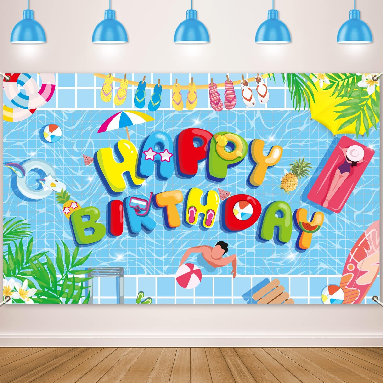 Runder Fotohintergrund 2m – Strandball-Design, Für Party, Babyfotos, Dekoration