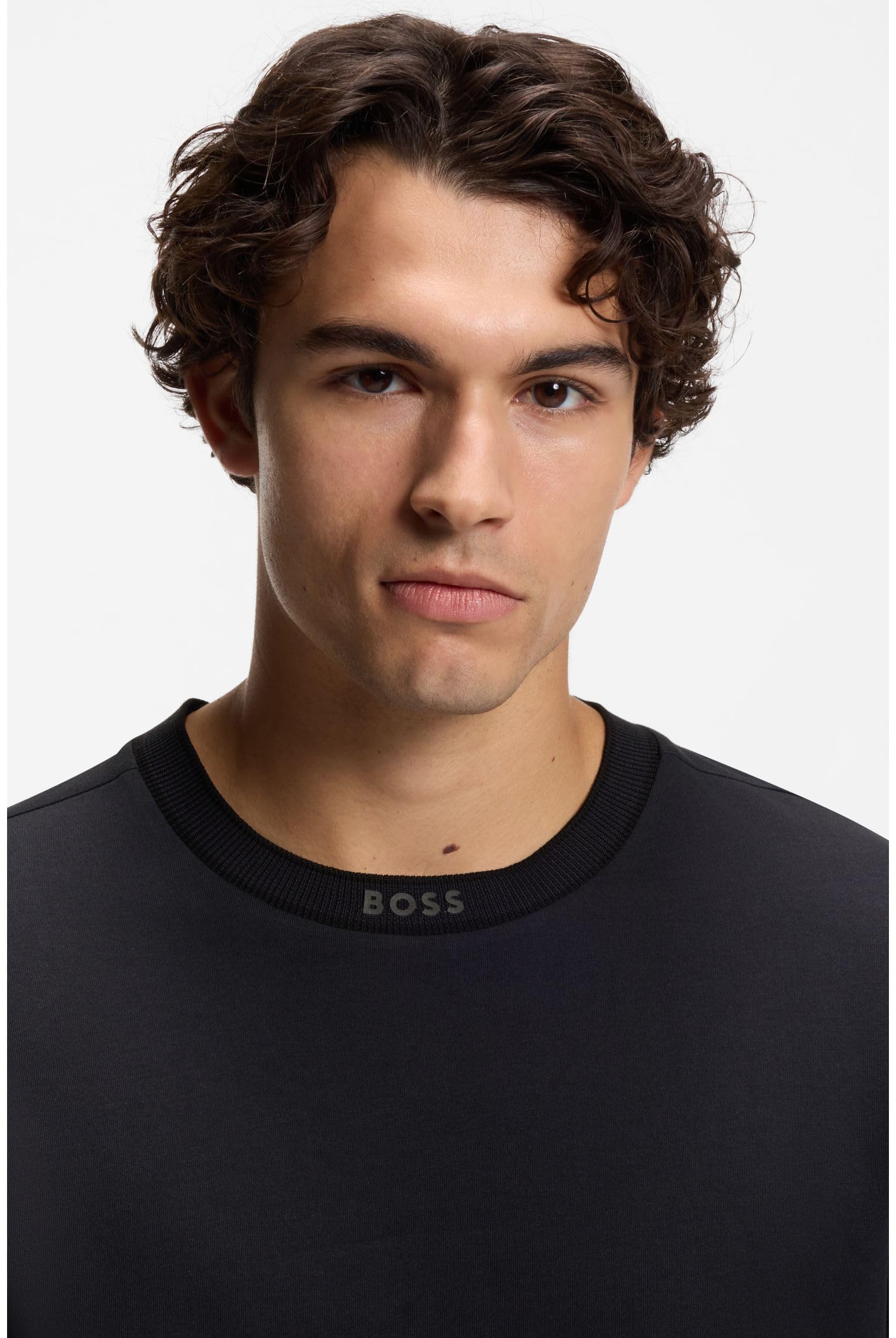 BOSS Herren Tee 5 T-Shirt aus Baumwolle mit Logo am Rundhalsausschnitt