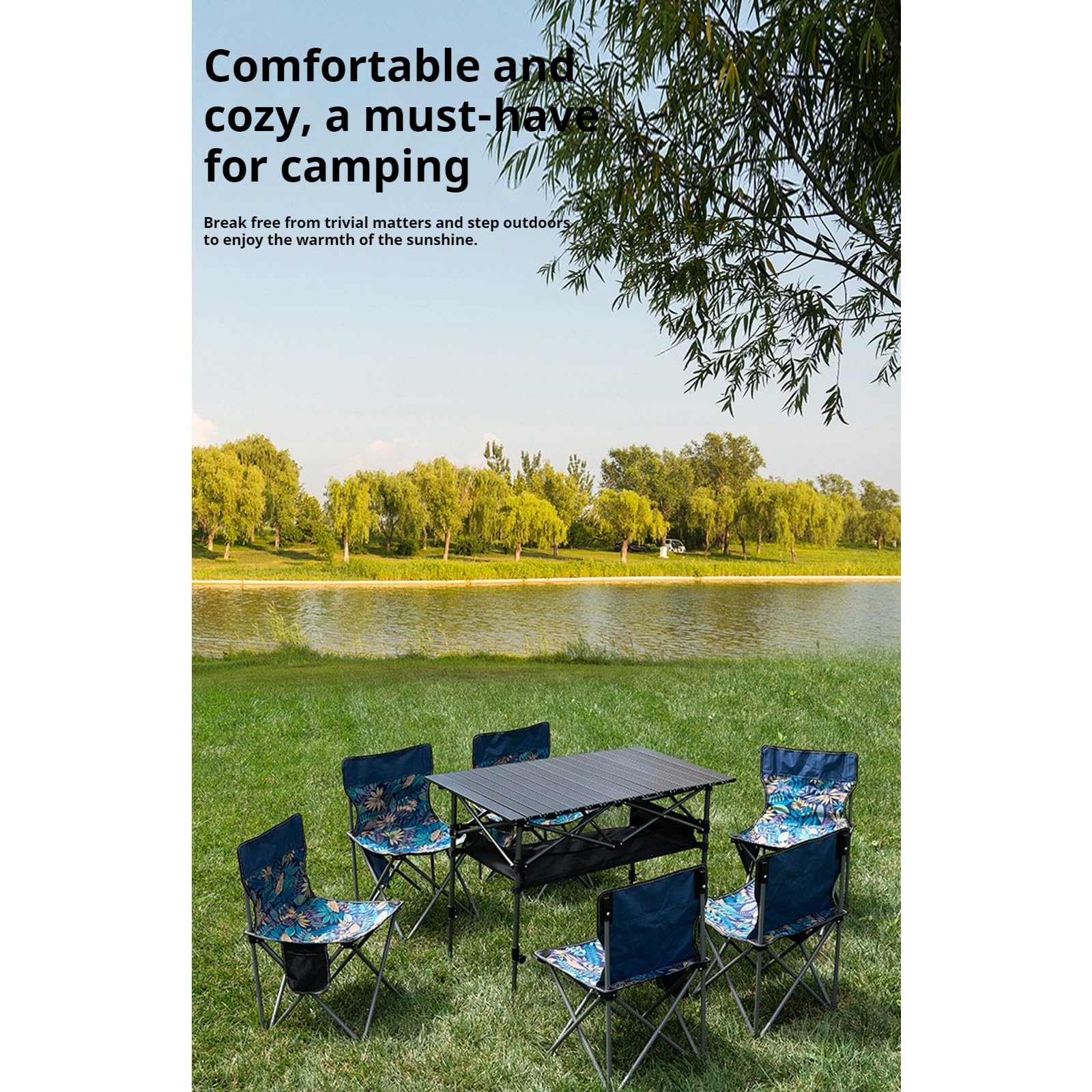 Składany stół kempingowy, przenośny aluminiowy stół z regulacją wysokości, idealny do aktywności na świeżym powietrzu, zawiera torbę, idealny na pikniki i grille