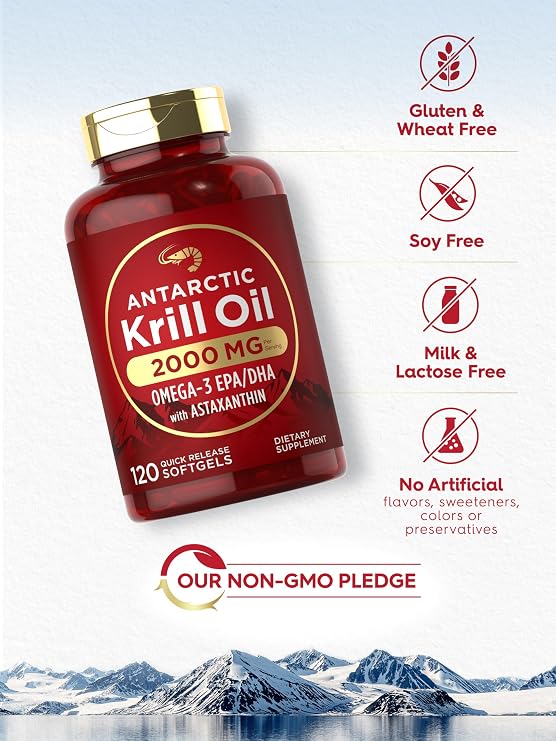 Carlyle Antarctic Krill Oil 2000mg | 120 Softgels | Maximum Strength