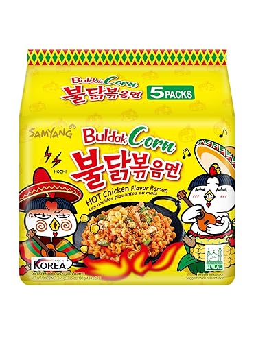 Samyang Hot Chicken Buldak Corn Flavor Ramen (Pack of 5)