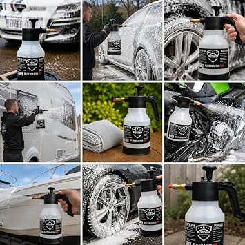 PRO Handheld Pump up Foam Sprayer Snow Cannon Gun, 2L Heavy Duty Pressurised Soap Dispensing with Two Nozzles Car Blaster, Hand Pumping Spraying Pump Action Spray Bottle for Car Cleaning & Valeting