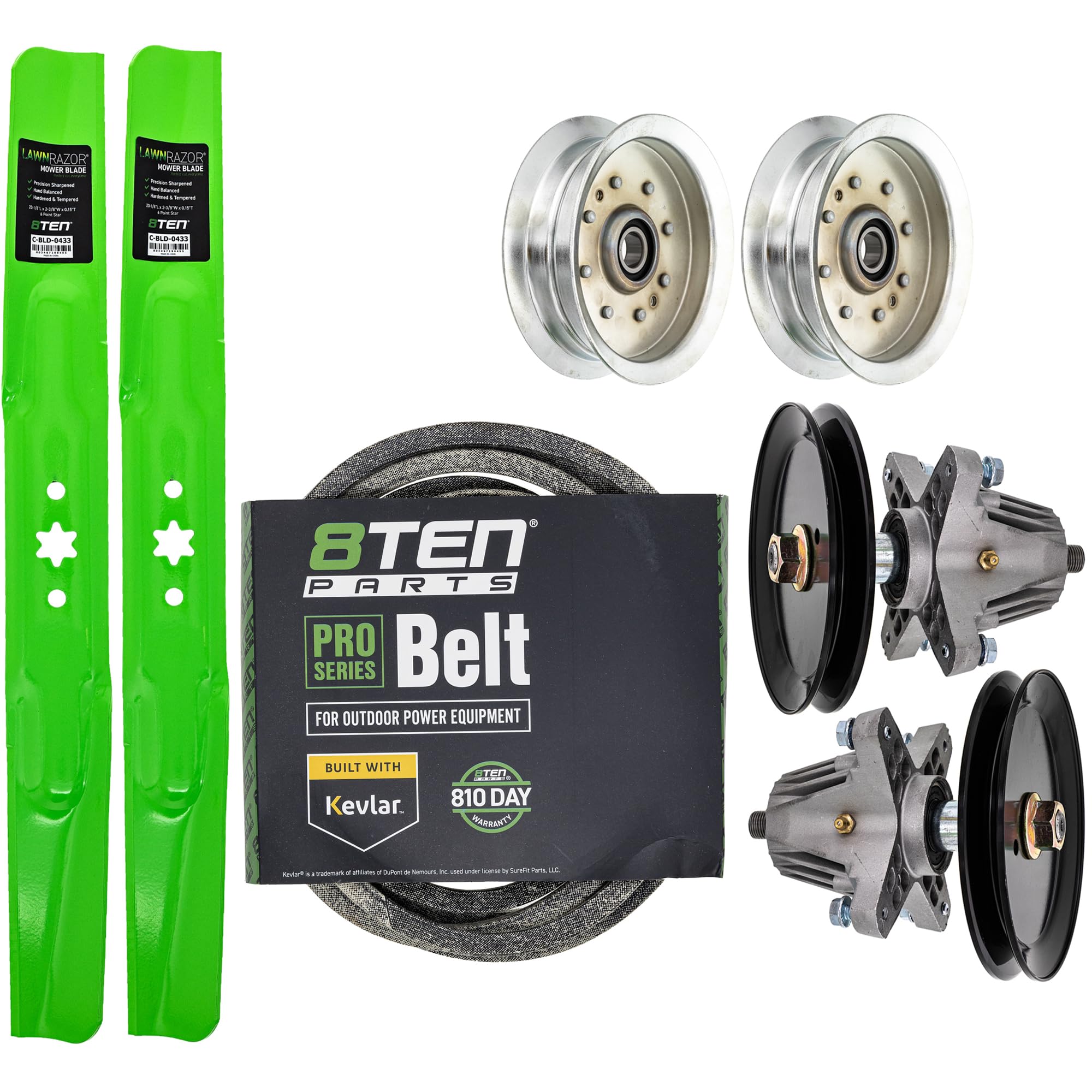DETO×4bottles Amazon.com : 8TEN Deck Rebuild Kit Blade Spindle Belt Idler for