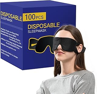 CROUVM Pack of 100 Disposable Sleep Eye Mask for Men Women, Blindfold Eye Mask Shade Cover for Sleeping, Night Sleep Mask, Block Out Light, Soft Comfort Eye Shade Cover for Travel Yoga Nap