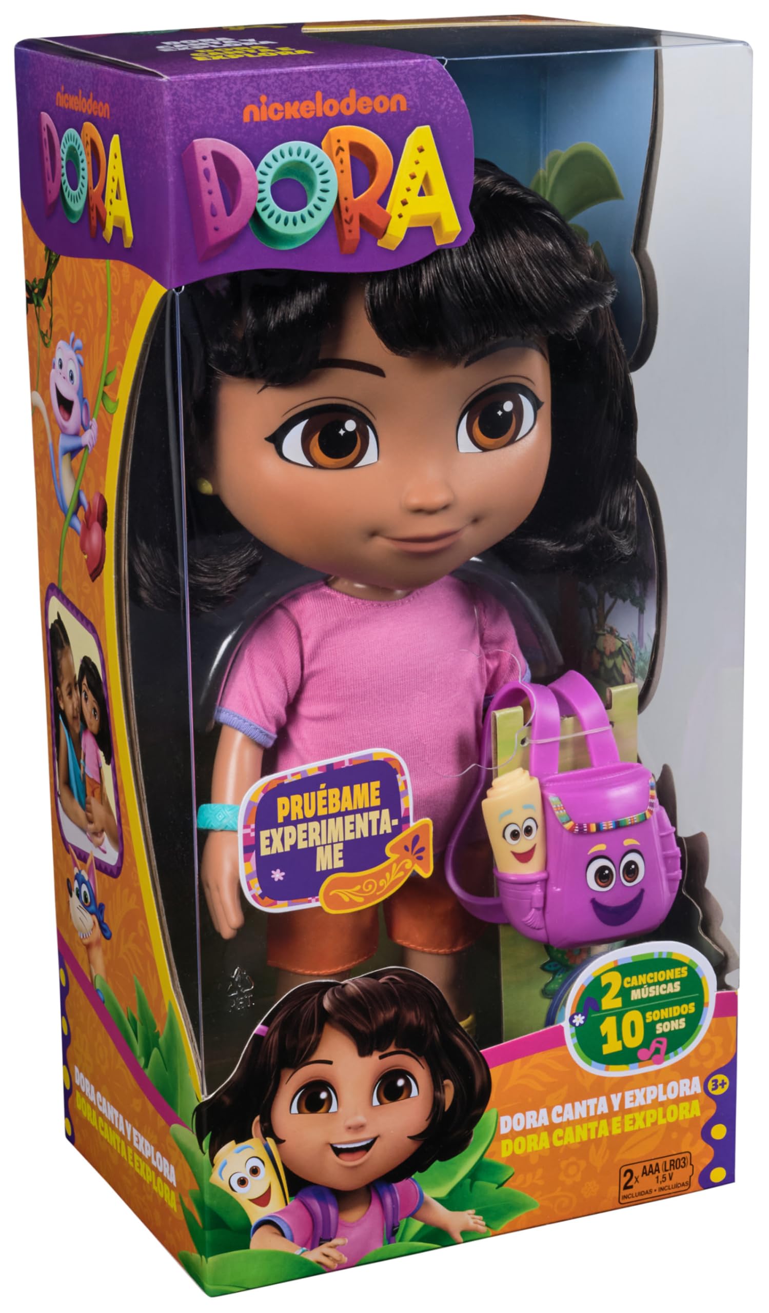 DORA LA EXPLORADORA - Muñeca Dora Canta y Explora: con Canciones, Efectos de Sonido y Frases Bilingües + Accesorios - 6073379 - Juguetes Niña 3 años + - Regalo Niña 3 años + - Juegos Infantiles