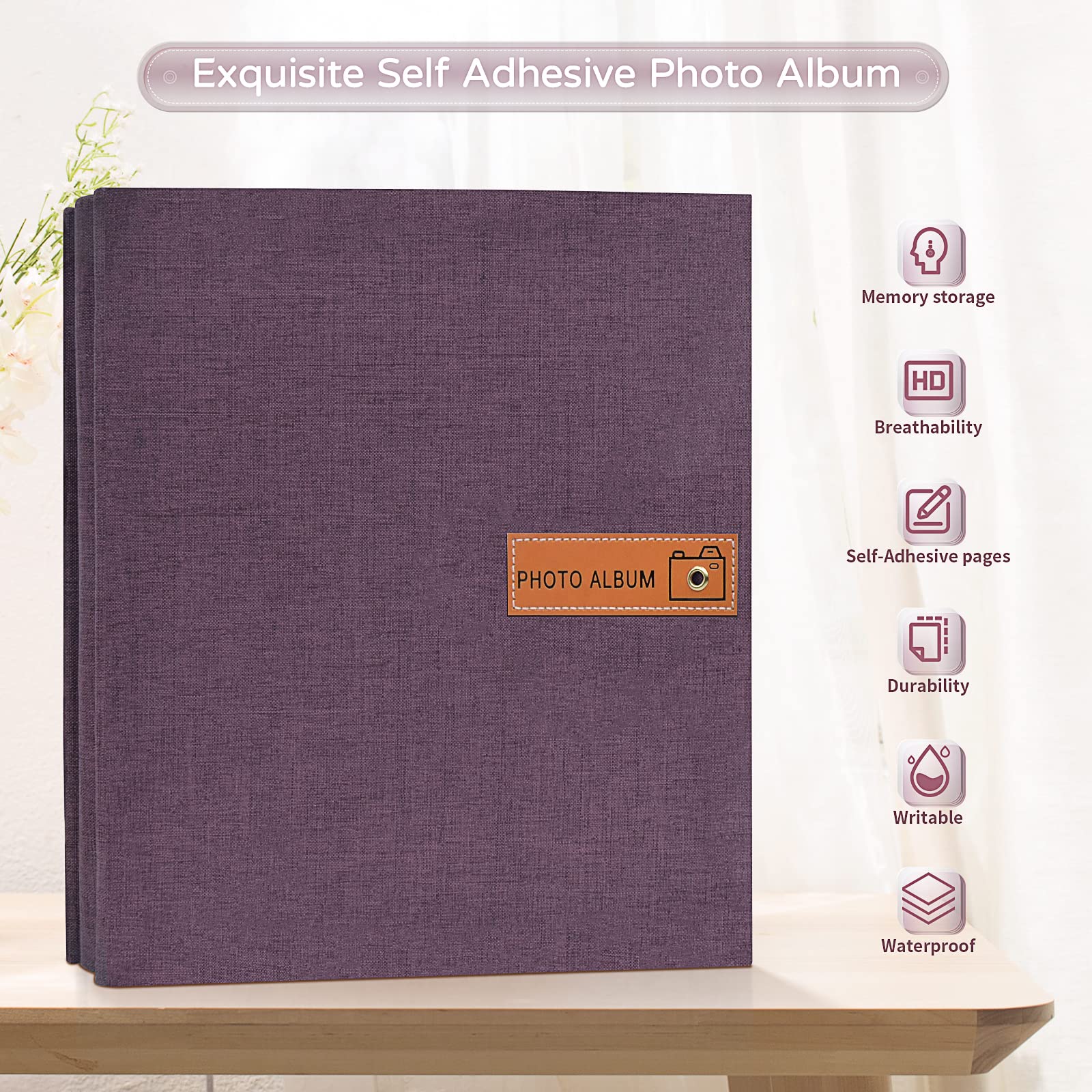 Duży album fotograficzny, samoprzylepny, 60 stron, "zrób to sam", do 15 x 18, 20 x 20 x 30 cm, albumy do scrapbookingu, odpowiednie na rodzinne wesele, podróż z metalicznym długopisem