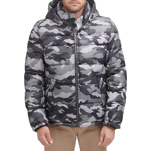 Tommy Hilfiger Men's Down Alternative Hooded Puffer Jacket (Standard and Big & Tall)