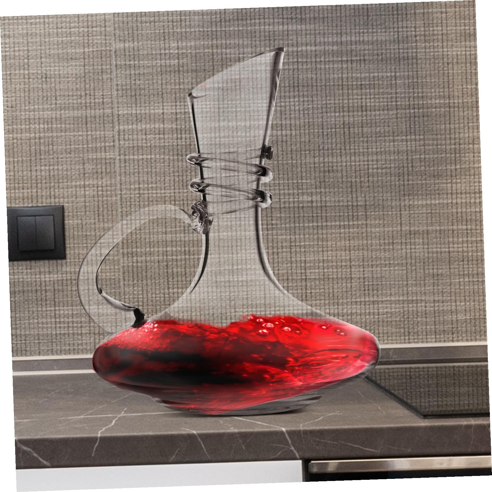 PRETYZOOM 1pezzi Decanter per Vino in Cristallo Bottiglia Versante per Vino Rapido Decanter Vetro Caraffa per Servire