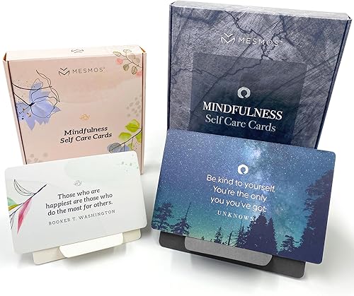 MESMOS 52 tarjetas de cuidado personal de atención plena con pasos prácticos - Regalos para aliviar el estrés