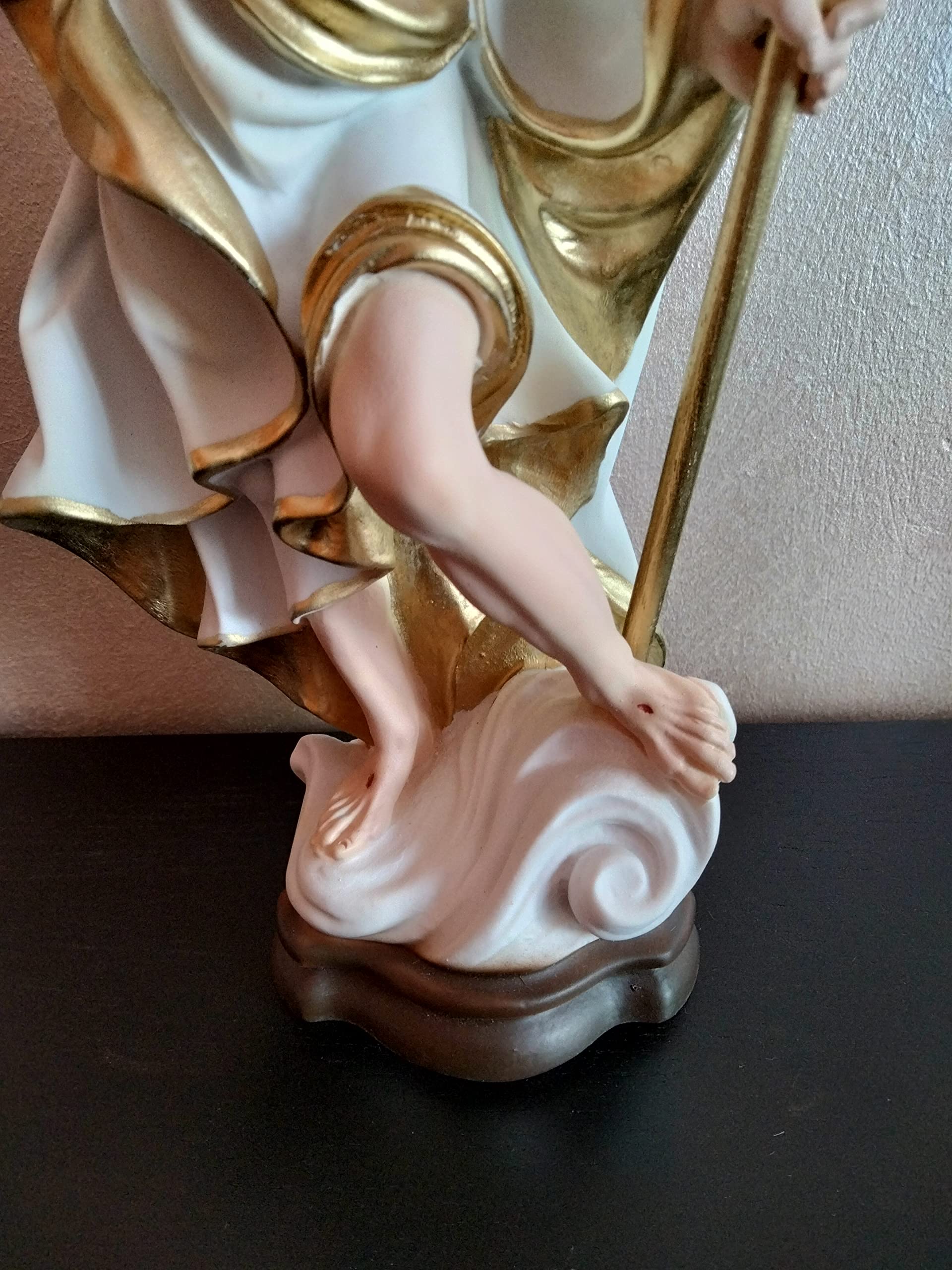 Statua Gesù Risorto cm 32 (12,60'') in resina piena prodotto artigianale decorato a mano