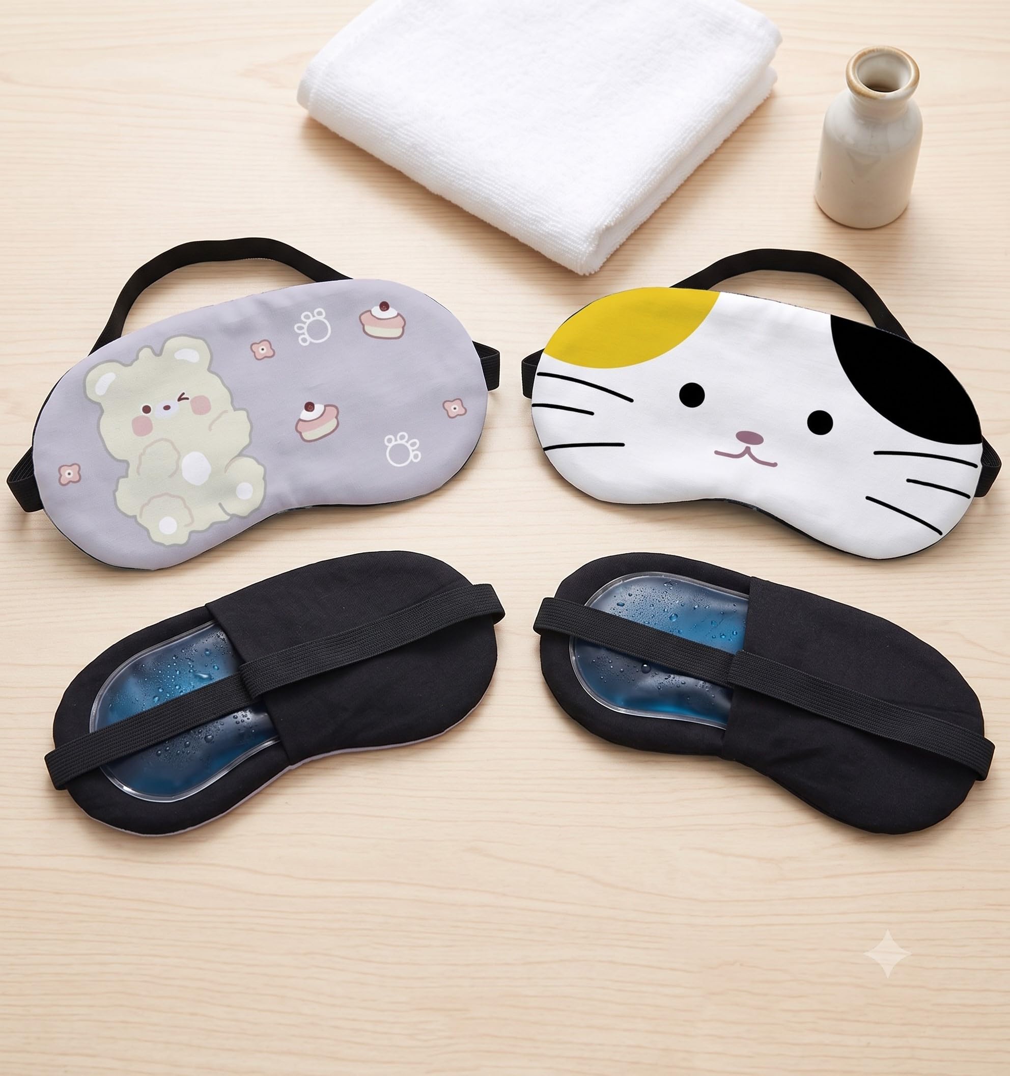 Hot & Cold Gel Therapy Eye Mask Combo Pack of 2 Relief for Stress & Headache Reusable Ice Gel Eye Mask Set.-image-41