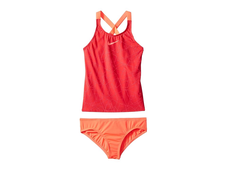

Nike Kids Nova Flare Prism Crossback Tankini Set (Big Kids) (Tropical Pink) Girl's Swimwear Sets