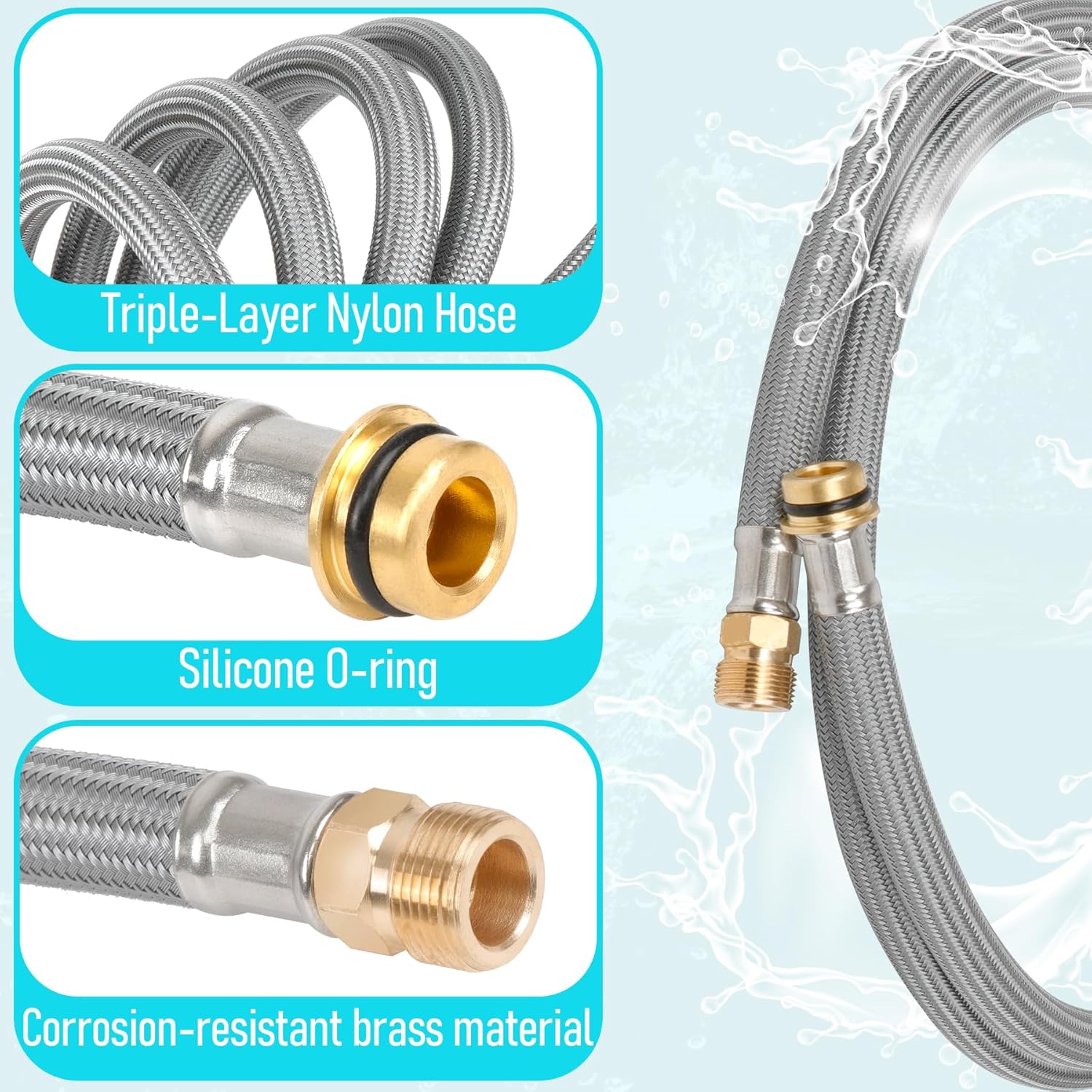 Pull-out Faucet Hose Kit Replacement for Grohe 48293000 Flexible Faucet Hose, 46174000 46092000 46592000 Kitchen Sink Faucets, Flexible Kitchen Faucet Hose