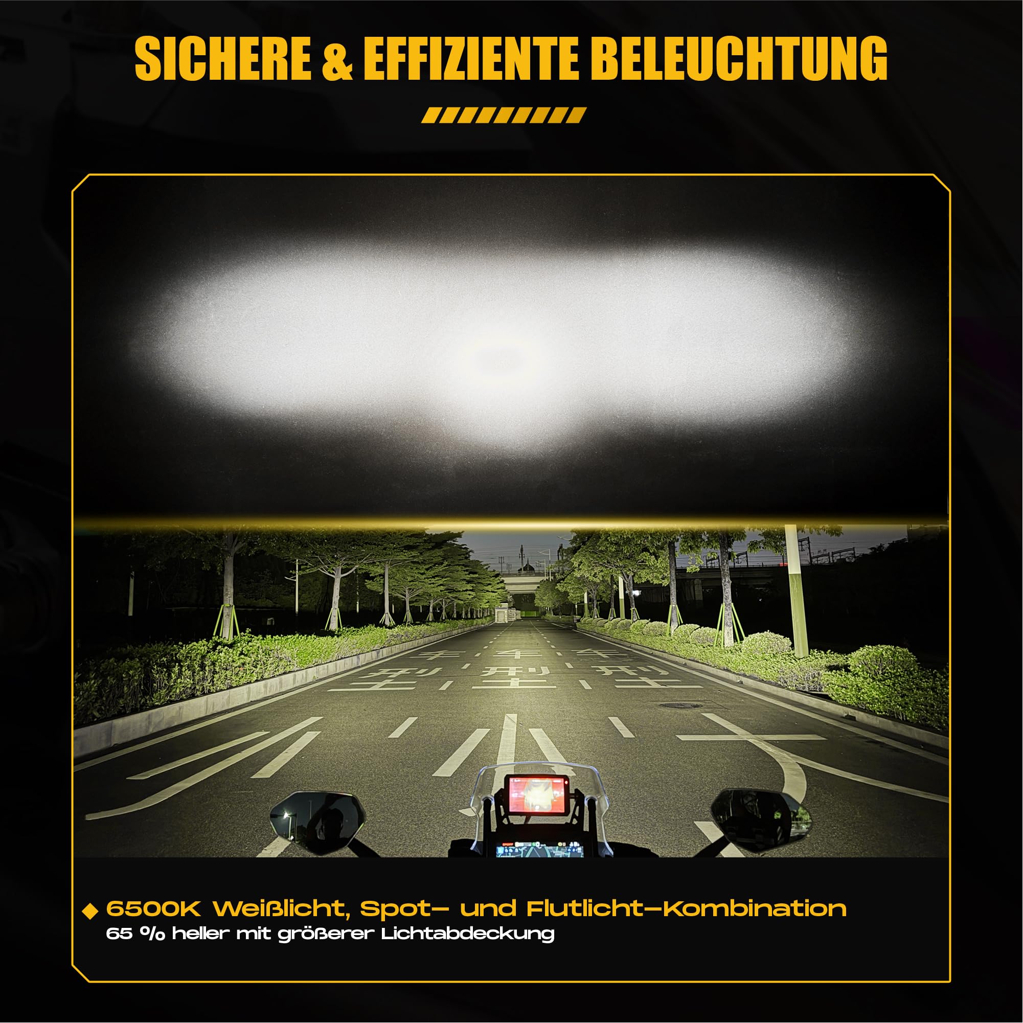 Future Eyes LED Zusatzscheinwerfer Motorrad ECE E-Mark E57 – 120W 12000LM Motorrad Nebelscheinwerfer, Zusatzscheinwerfer für Motorrad LED, IP67 Wasserdicht, 800M Reichweite, 360° verstellbar