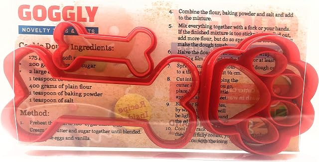Dog Bone And Dog Paw Cookie Cutter Set of 4, Biscuit, Pastry, Fondant Cutter
