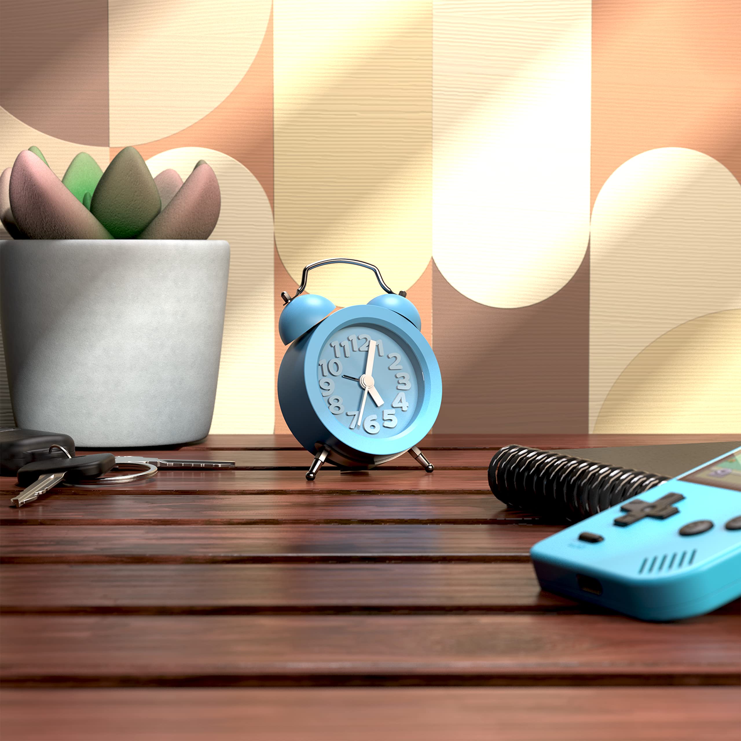 NEWTOP Orologio Sveglia Beep Colorata Stella in Plastica Allarme Tasto ON OFF Movimento al Quarzo Silenzioso Continuo da Tavolo Comodino Analogica Senza Ticchettio per Bambini Adulti (Rosa