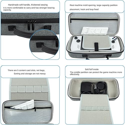 Miniatura 6 de Voikoli - Carcasa rígida de EVA compatible con Asus Rog Alloy 7 pulgadas 2023Asus Rog Ally X 2024, a prueba de golpes, elegante y duradera (gris)