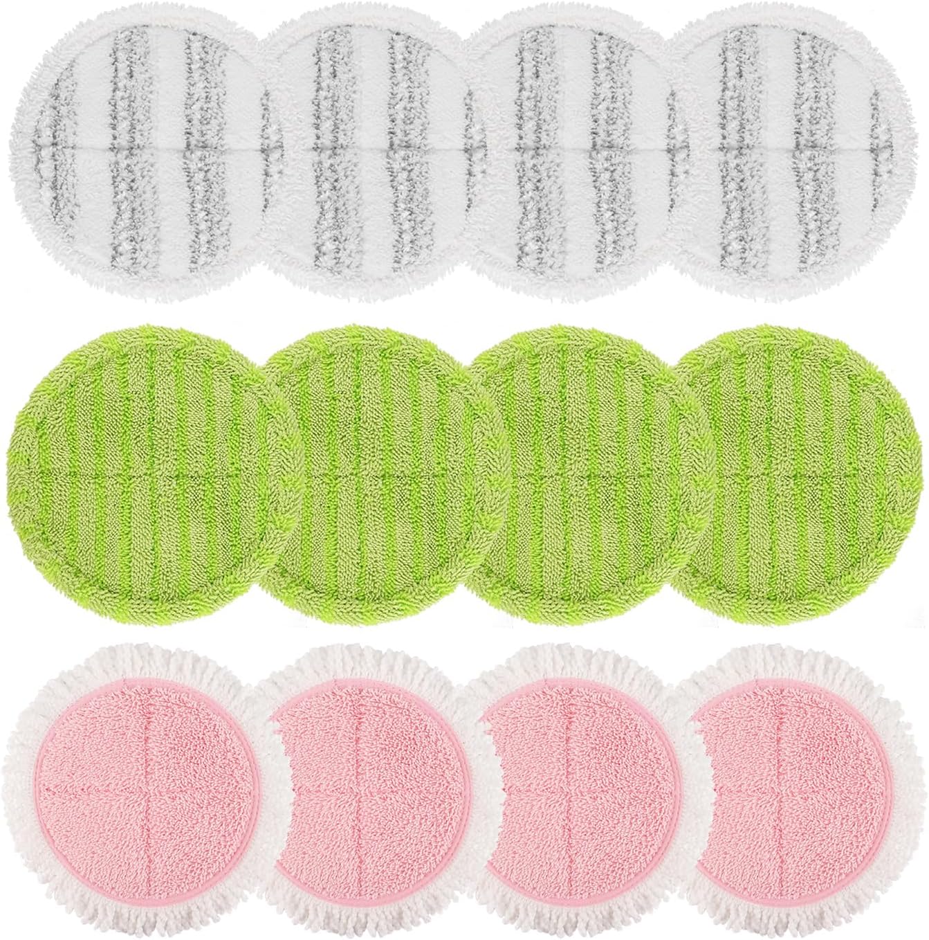 BeiLan Spin Cordless Electric Mop Pads - 12 Pack Steam Electric Mop Refills Fit for Vmai/Eous/Idoo/Alfabot/Devoac - 7.28inch Spin Replacement Mop Pads for Floor Cleaning