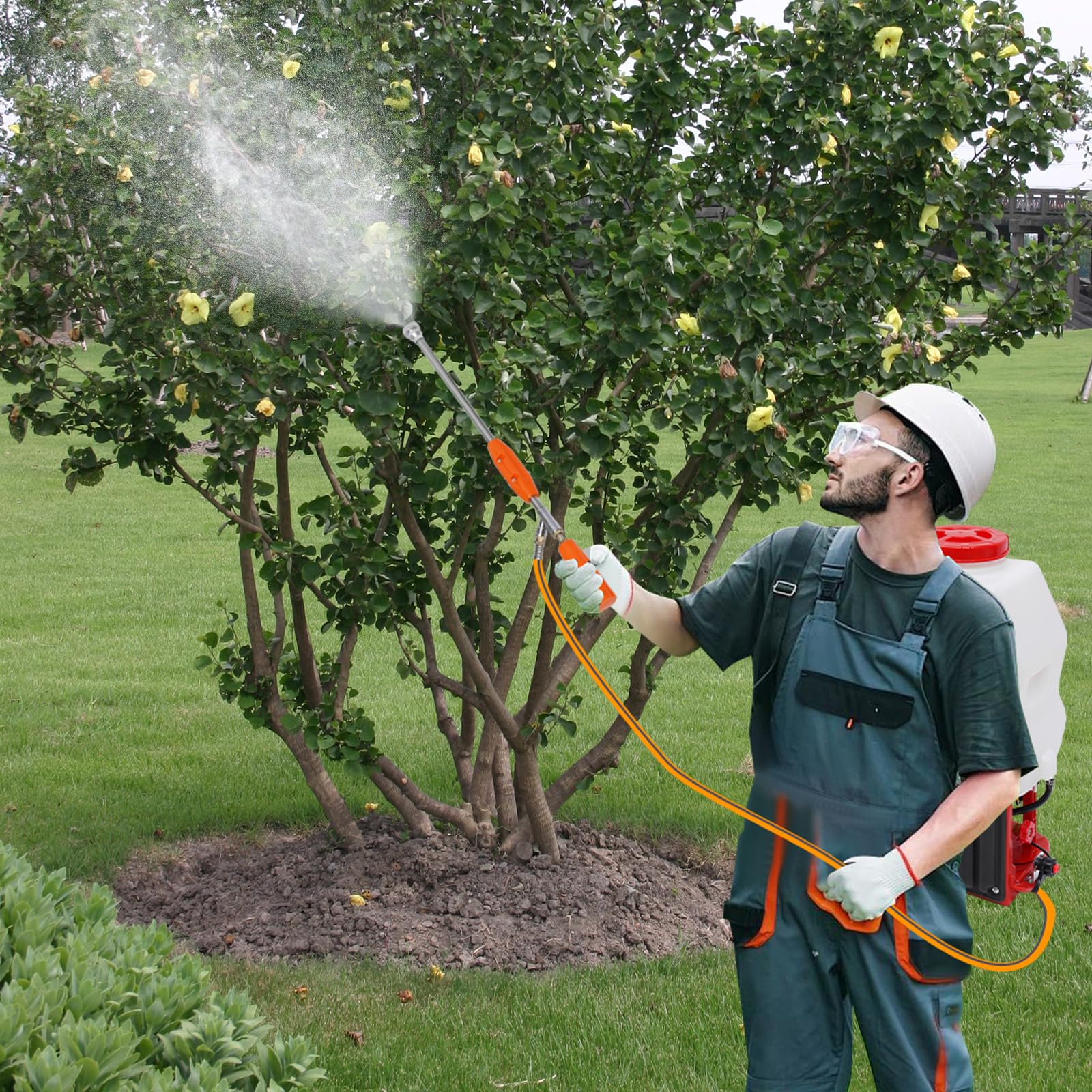 Pulverizador de motor de gasolina, potente pulverizador de espalda con motor de 2 tiempos para un control eficaz de plagas y malas hierbas en jardines, huertos y agricultura
