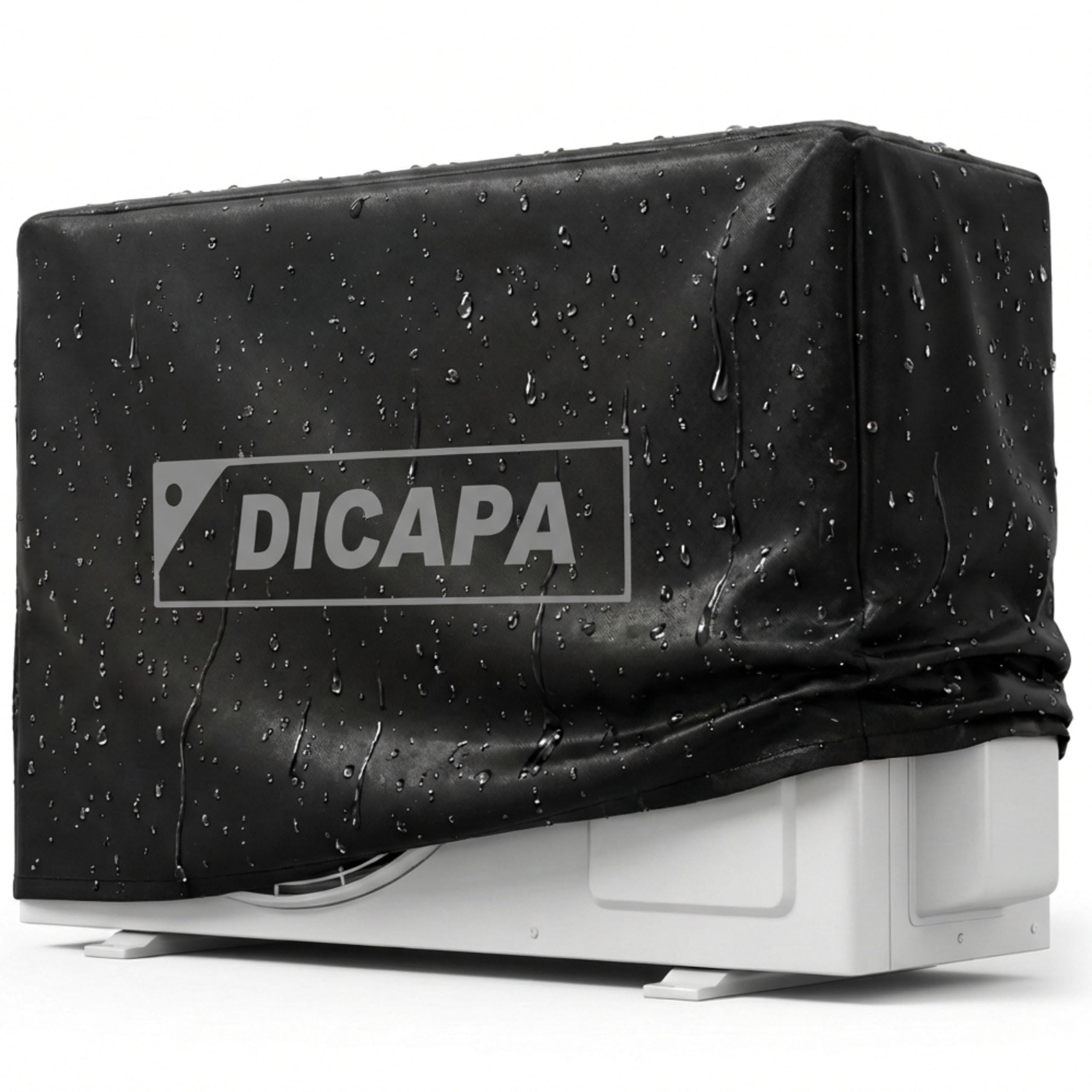 DICAPA Schutzhülle für Klimaanlagen, 90 cm x 55 cm x 30 cm, wasserdichtes und strapazierfähiges Material, Schwarz