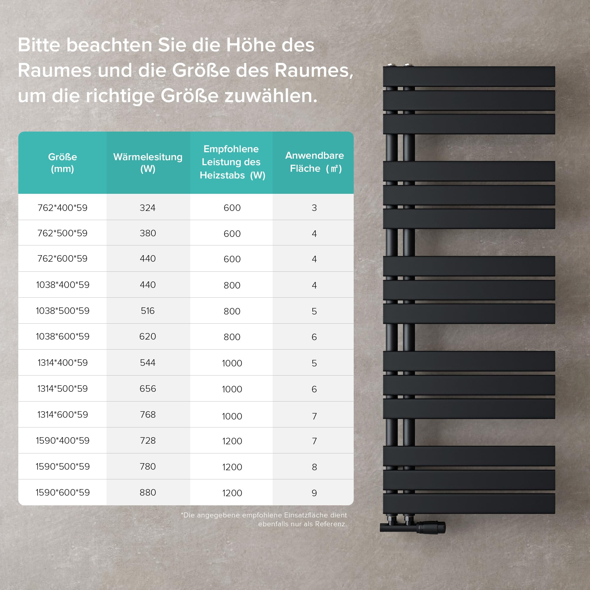 doporro Heizkörper Bad Handtuchheizkörper 159x60cm Badezimmer Seitenanschluss Anthrazit