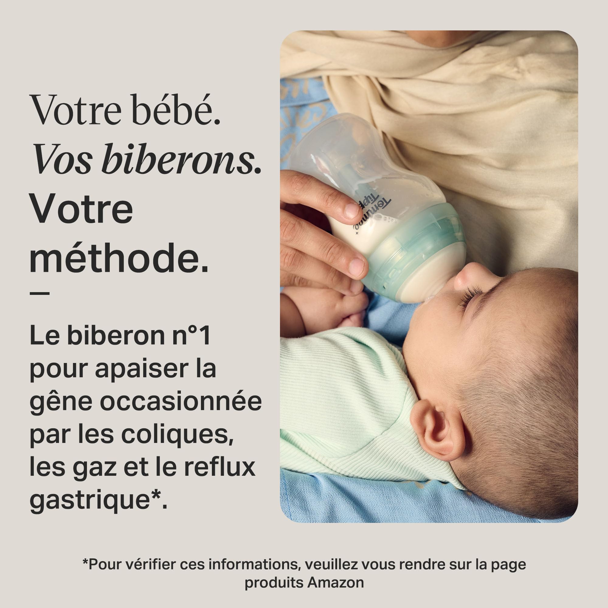 Tommee Tippee Biberons, Coffret nouveau-né Anti-colique Avancé, 4 x biberons avec 2 x tétines à débit moyen, tube de ventilation anti-colique