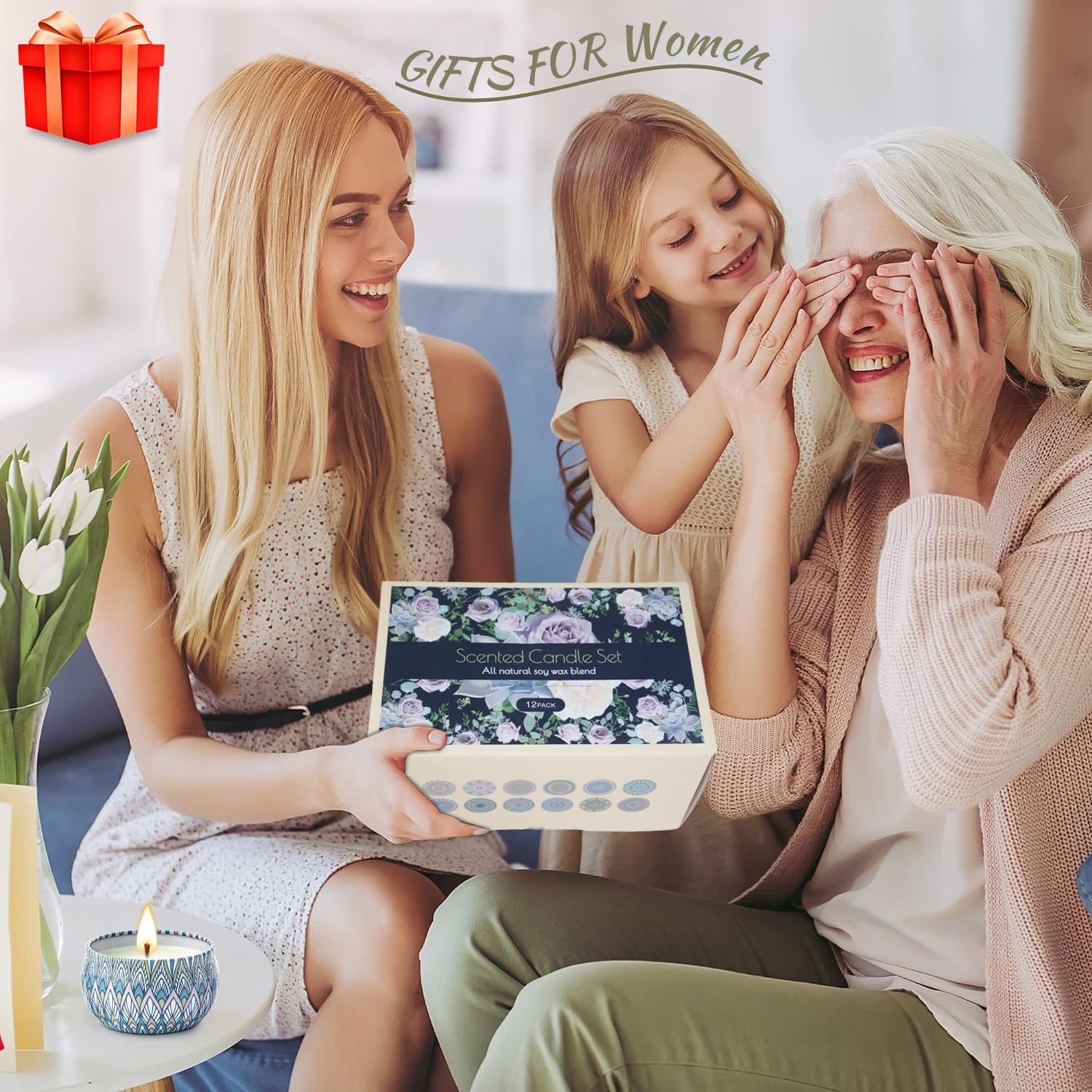 Duftkerzen-Geschenk-Set, Aromatherapie-Kerzen für Frauen, Kerzen für Zuhause, 300 Stunden lange Brenndauer, Sojawachskerzen-Set, Geschenke für Mutter, Frauen, Spa, Geburtstag, Jahrestag,