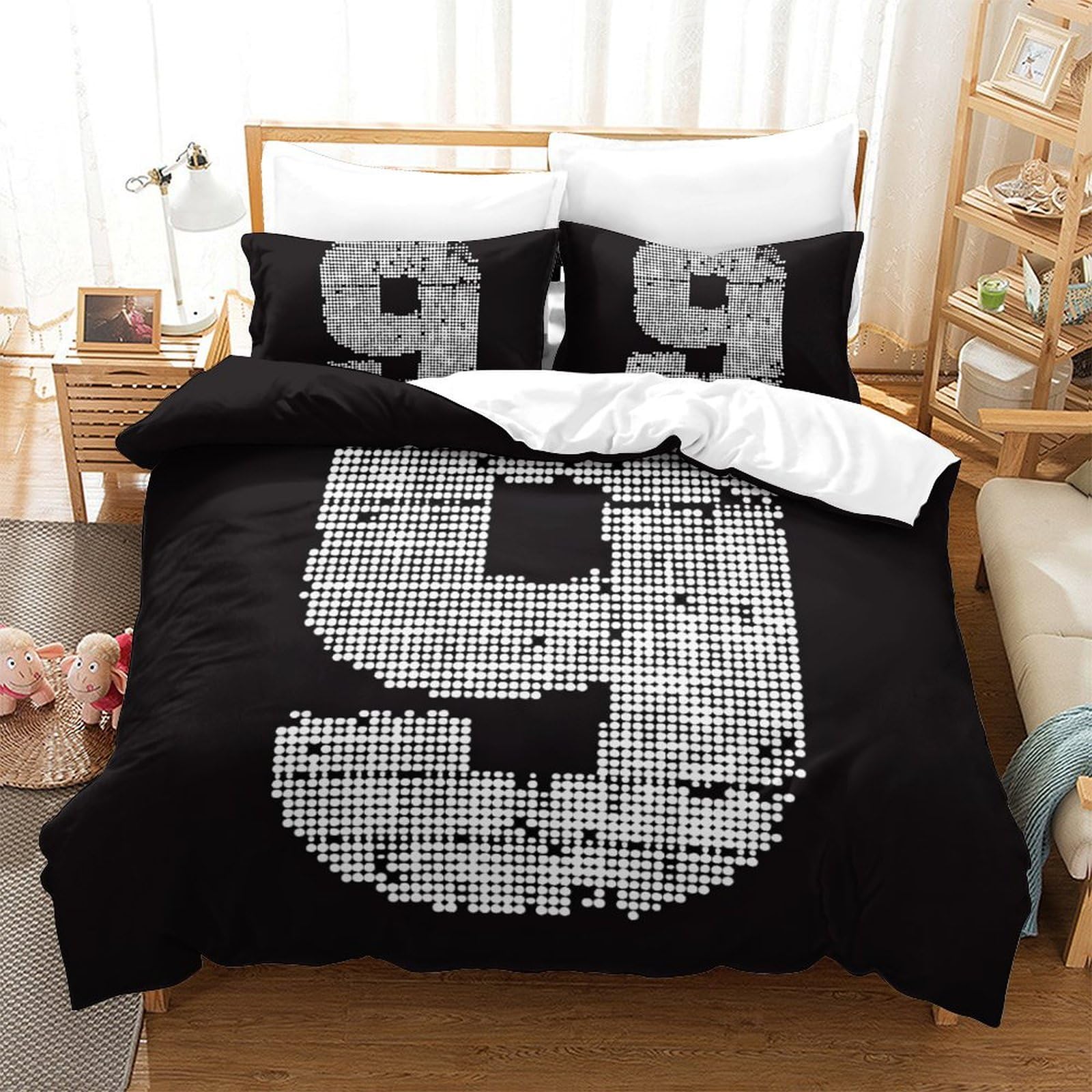 Housse de couette 220x240cm imprimé 3D haut de gamme parure de lit King microfibre soyeuse