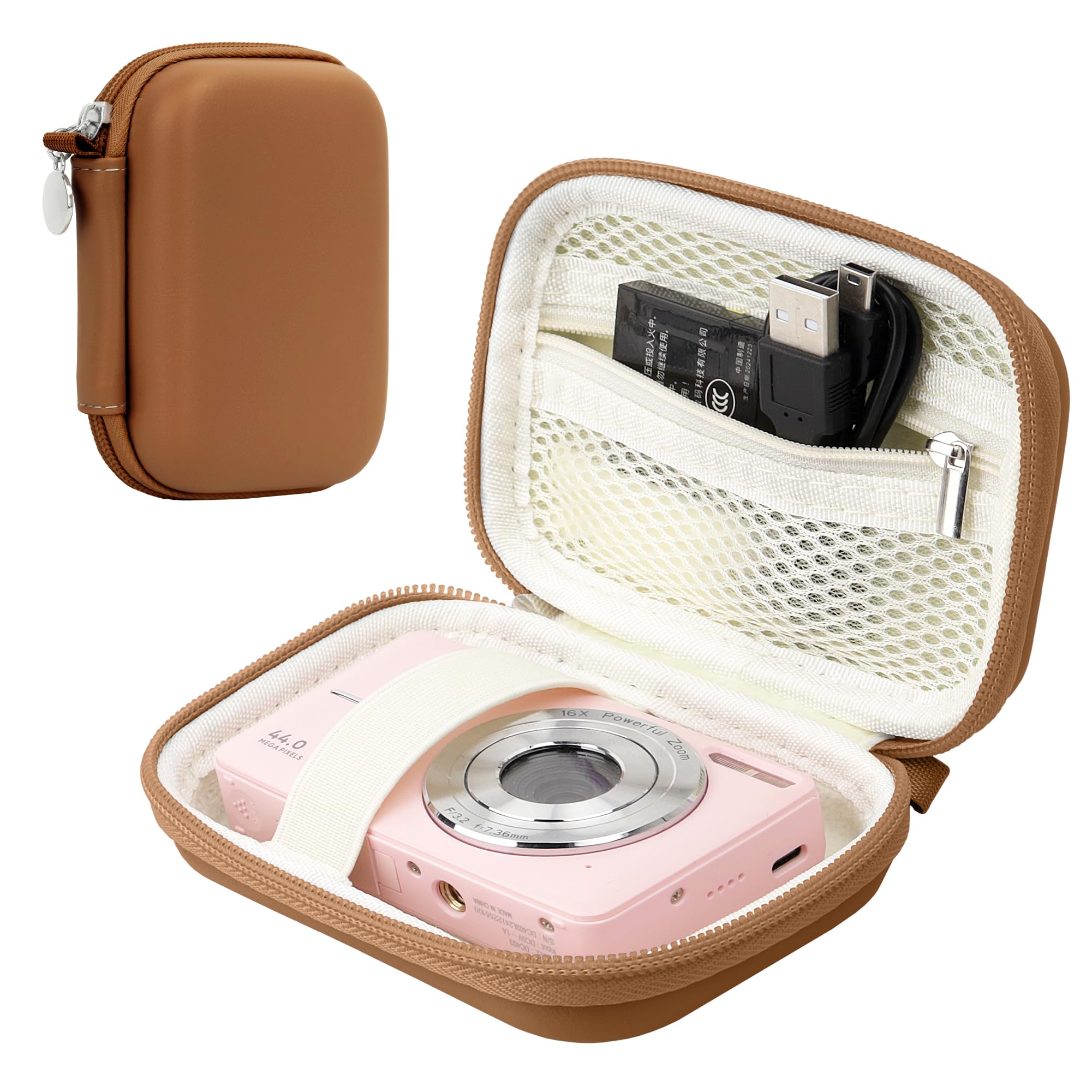 Veki Digital Camera Case Compatible with KODAK PIXPRO FZ45 FZ55, Brown