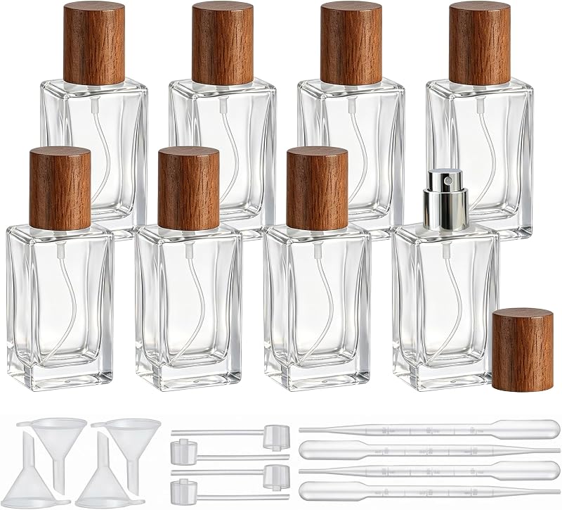 YU FENG Frascos de Perfume de Vidro com Spray Recarregáveis de Névoa Fina, 50 mL, Pacote com 8