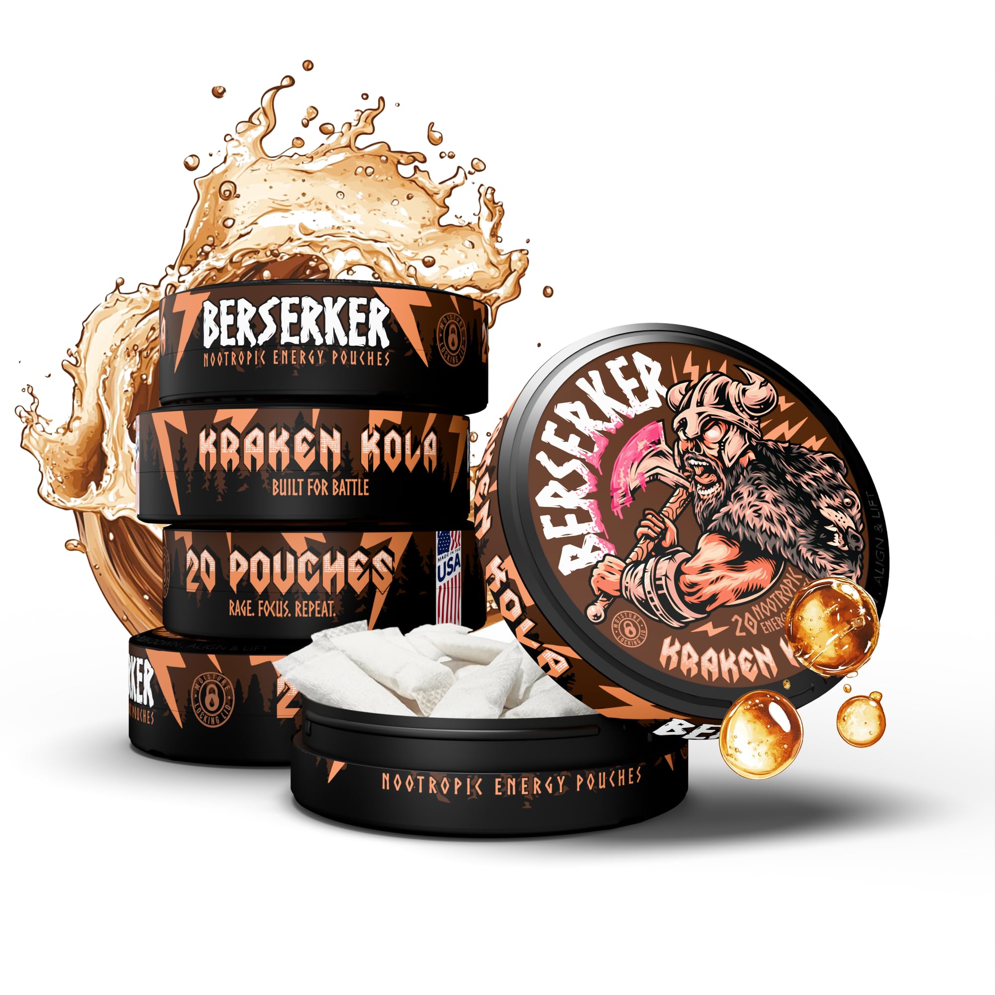 Amazon.com: Berserker Focus Pouches - Kraken Kola - Caffeine