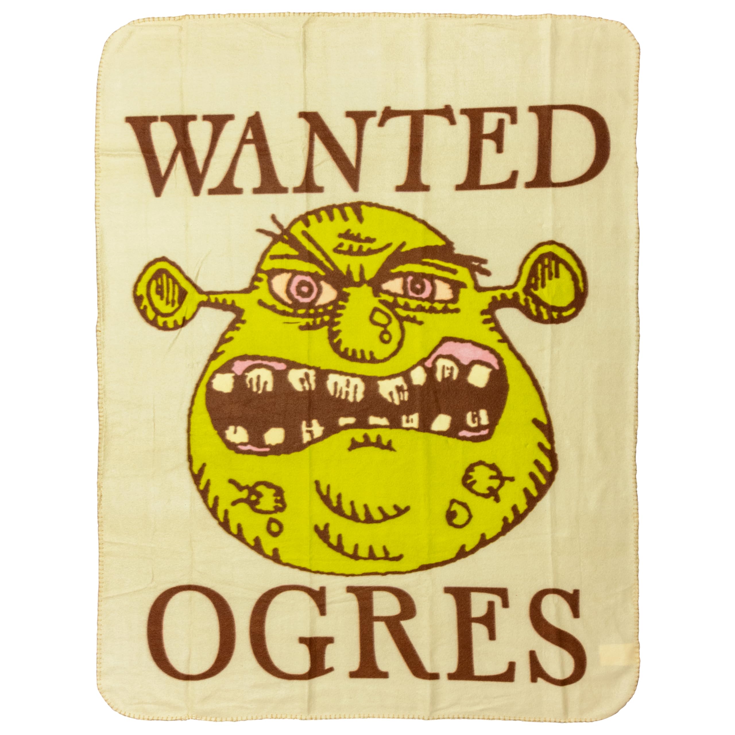 Silver Buffalo Shrek Wanted Ogres Fleece Throw, 45 inches x 60 inches, Multicolored