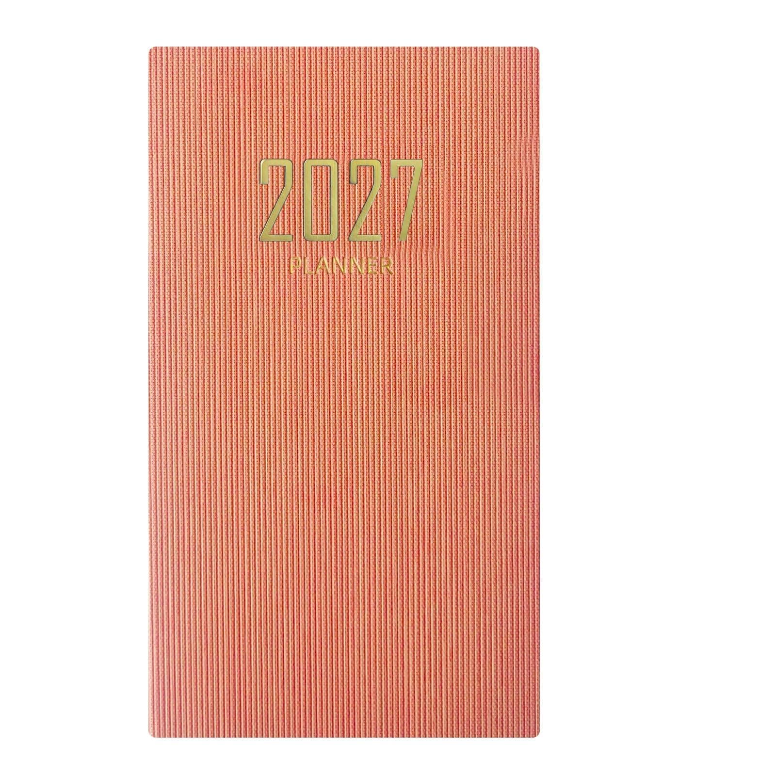 Moonlight Miles 2027 Pocket Diary A6 Week to View Small Slim Diary Full Year Agenda 2027 Weekly Planner Organiser Appointment Work Academic Diary (Pink)