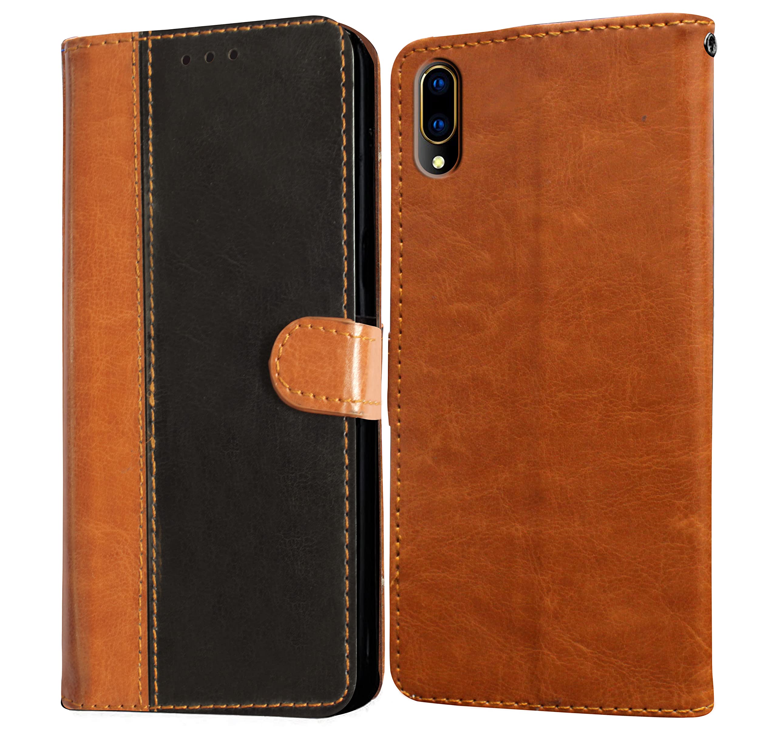 Amazon Brand- Solimo Flip for Vivo V11 Pro (Leather_CamelBlack) (B0BHV3GZ3R) Amazon Price History, Amazon Price Tracker