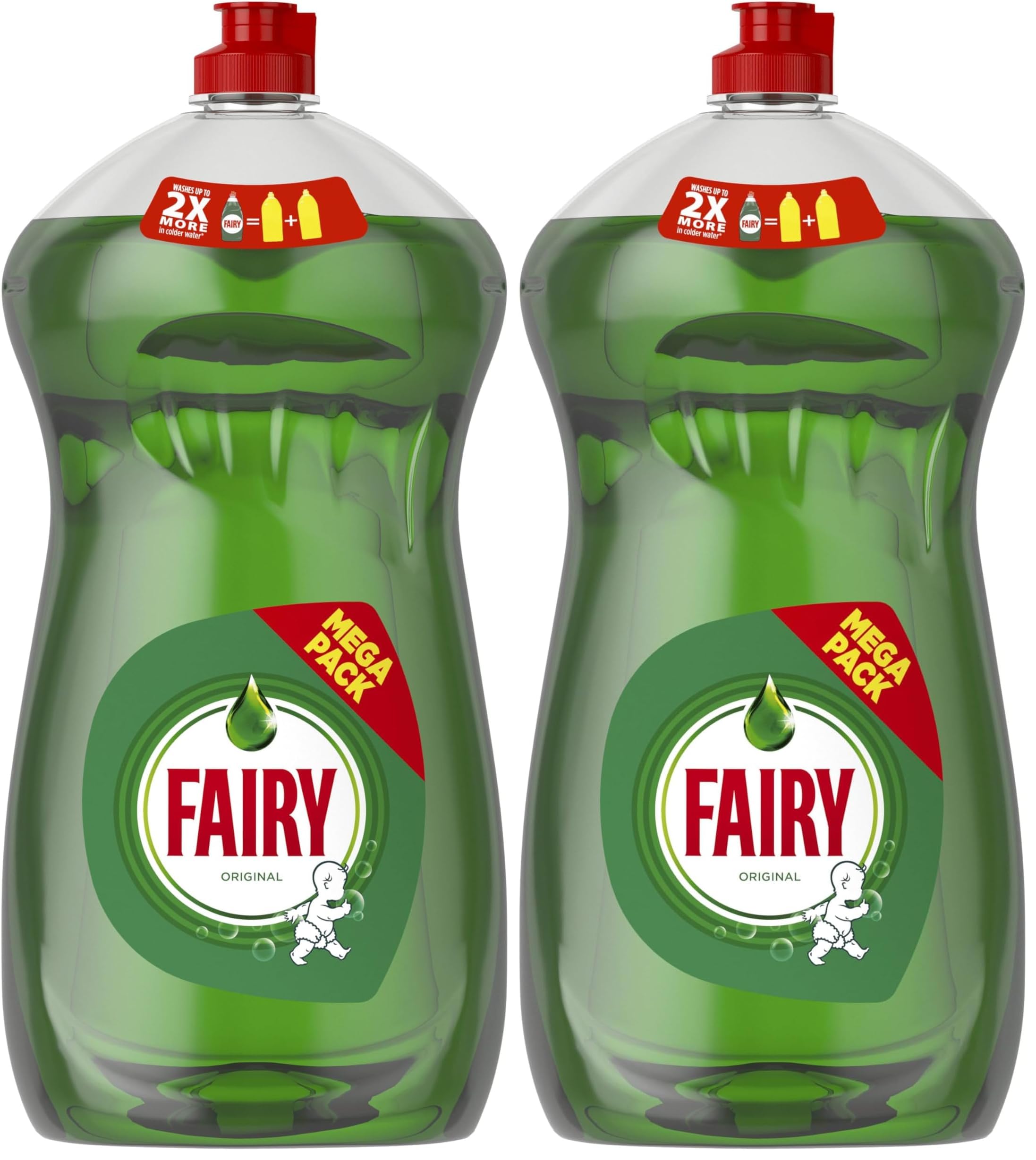 Fairy Original Washing Up Liquid Green with LiftAction 1450 ml, No Soaking, No Grease, No Fuss — view 10