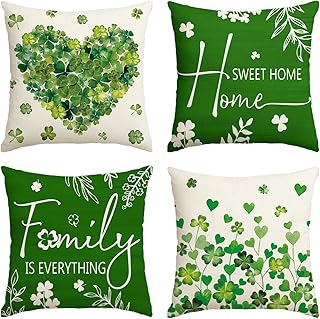 AVOIN colorlife ST Patricks Day Home Sweet Home Clovers Heart Throw Pill...