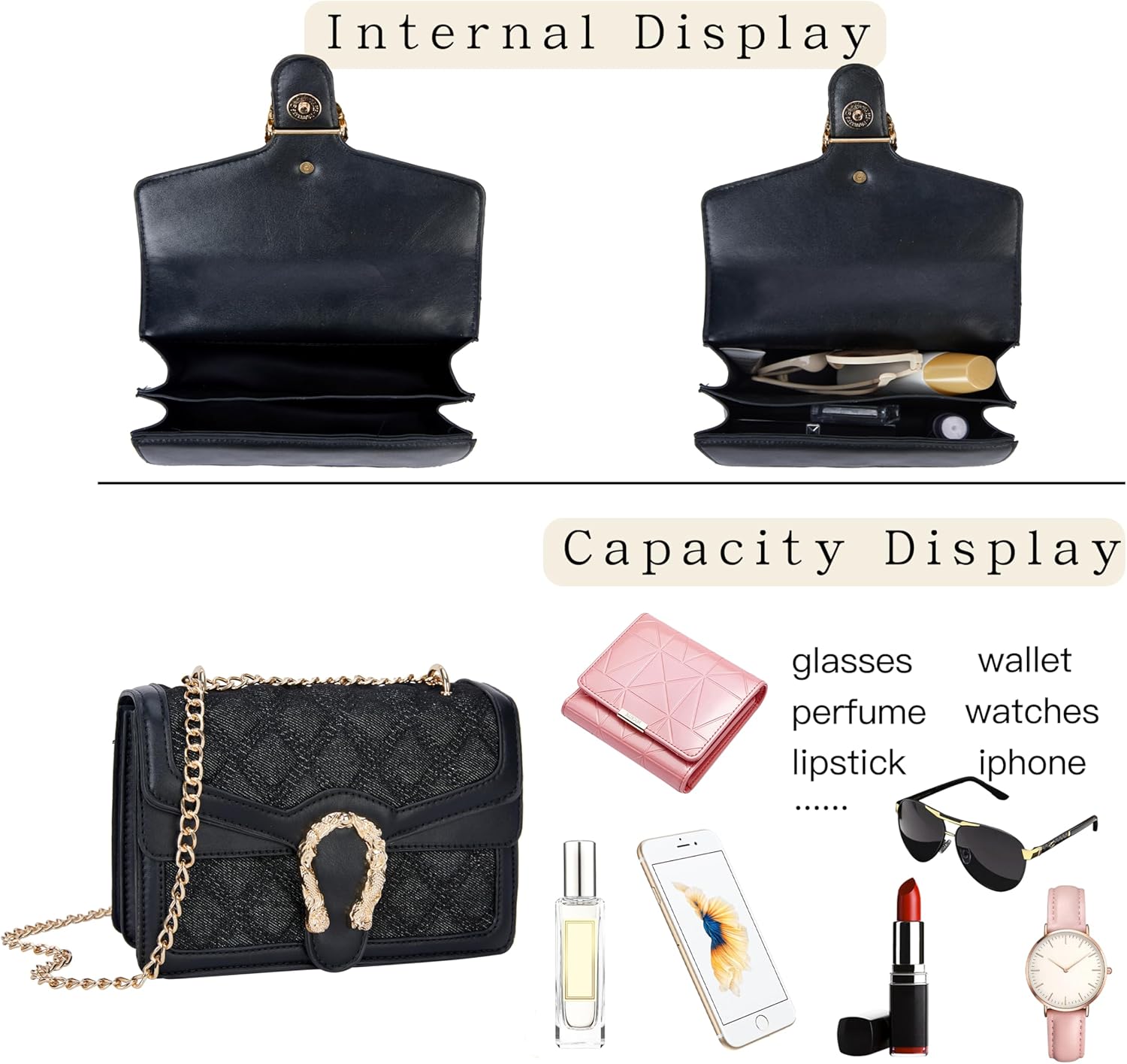 Leather Shoulder Bag Chain Purse for Women - Fashion Crossbody Bags Vintage Snake Print Underarm Bag Square Satchel Handbag - Image 7